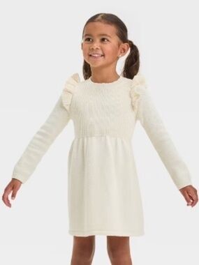 Cat & Jack Toddler Girls' Long Sleeve  Oatmeal Sweater Dress